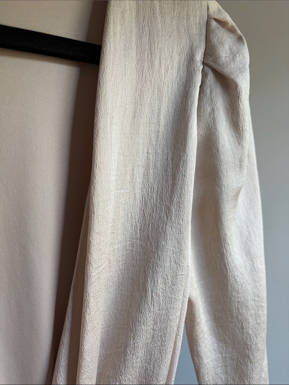Express Light Cream Wrap Midi Dress with Tie Waist Holiday/Party/Cocktail Dress - Picture 6 of 6